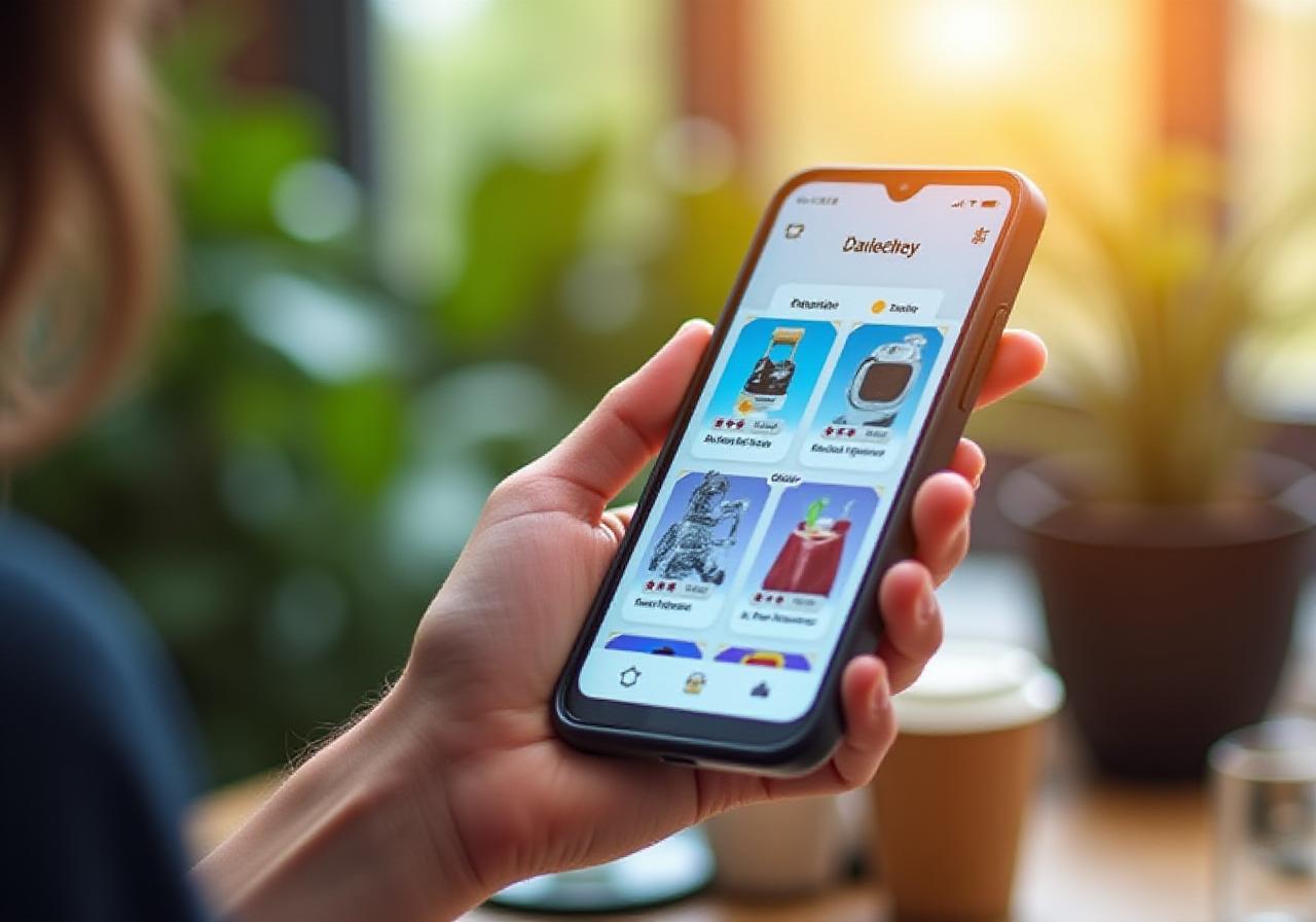 Sleek e-commerce mobile interface